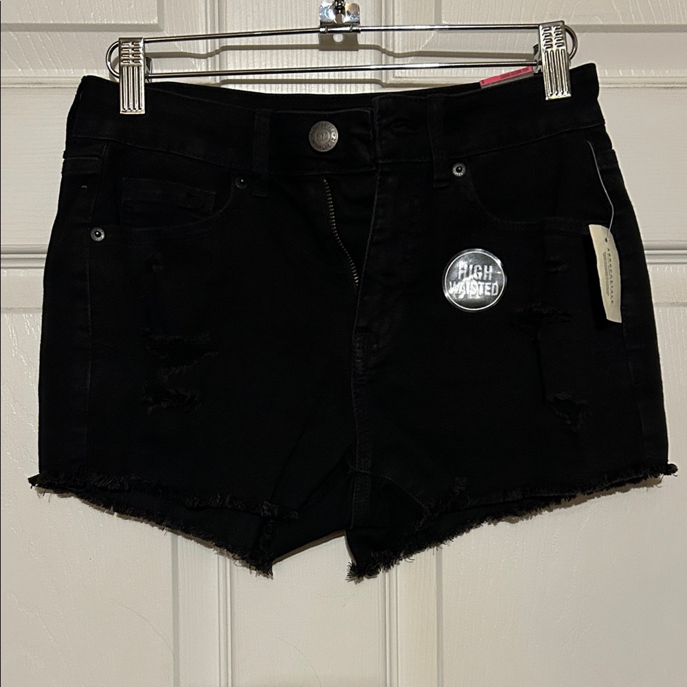 Aeropostale Black High-Rise Denim Jean Shorts